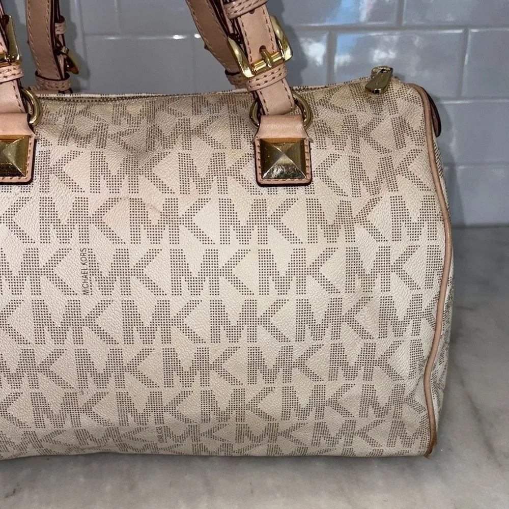 Michael Kors Bag Purse Handbag Pocketbook Grayson Duffle Satchel Tote Pocketbook - Picture 6 of 16